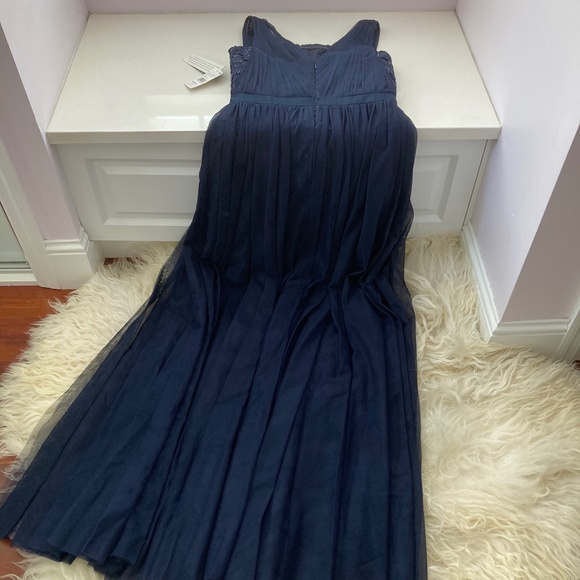 AIDAN MATTOX Womens Navy Sleeveless Below The Knee A-Line Evening Dress - Picture 11 of 14